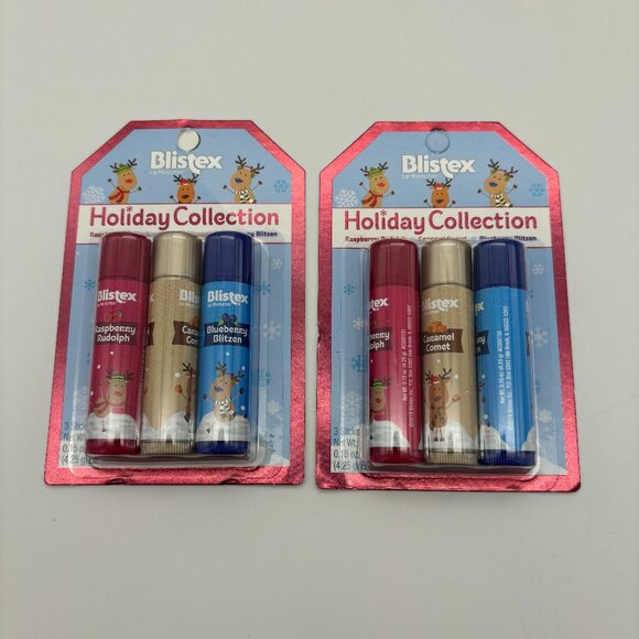 Blistex Holiday Collection 3ct Lip Moisturizer (x2), Christmas Stocking Stuffer - Picture 1 of 2
